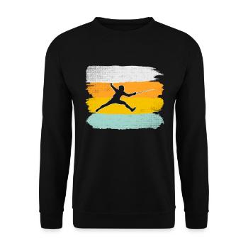 Fechten Retro - Unisex Pullover - Schwarz - Vorne - Alina (178cm) & Michal (187cm)