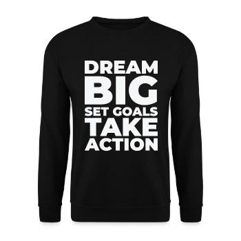Goal Life Quotes Message positif Motivationnel - Sweat-shirt Unisexe - noir - Devant - Alina (178cm) & Michal (187cm)
