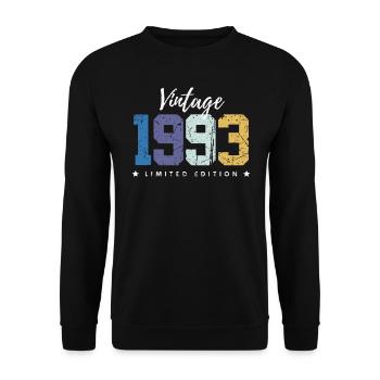 30 ans né en 1993 rétro 30e anniversaire - Sweat-shirt Unisexe - noir - Devant - Alina (178cm) & Michal (187cm)