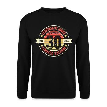 30 ans né en 1993 rétro 30e anniversaire - Sweat-shirt Unisexe - noir - Devant - Alina (178cm) & Michal (187cm)