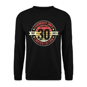 30 ans né en 1993 rétro 30e anniversaire - Sweat-shirt Unisexe - noir - Devant - Alina (178cm) & Michal (187cm)