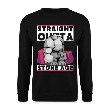 Âge de pierre, homme de l’âge de pierre, homme des cavernes disant - Sweat-shirt Unisexe - noir - Devant - Alina (178cm) & Michal (187cm)