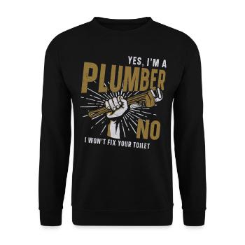 Plombier Plombier Vintage Oui je suis - Sweat-shirt Unisexe - noir - Devant - Alina (178cm) & Michal (187cm)