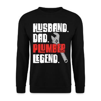 Plumbing Plumber Dad Vintage Retro - Unisex Sweatshirt - black - Front - Alina (178cm) & Michal (187cm)