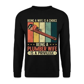 Plomberie Plombier Femme Mari - Sweat-shirt Unisexe - noir - Devant - Alina (178cm) & Michal (187cm)