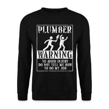 Plombier Plombier Plombier Vintage Plombier - Sweat-shirt Unisexe - noir - Devant - Alina (178cm) & Michal (187cm)