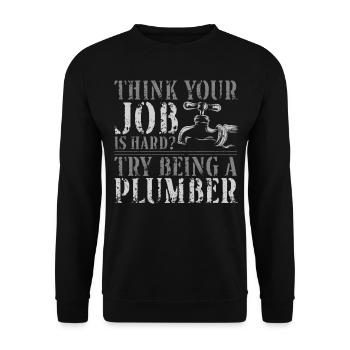 Plombier Plombier Vintage Pensez - Sweat-shirt Unisexe - noir - Devant - Alina (178cm) & Michal (187cm)