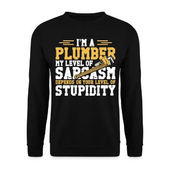 Plombier de plomberie vintage Je suis un - Sweat-shirt Unisexe - noir - Devant - Alina (178cm) & Michal (187cm)