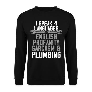 Plomberie Plombier Vintage Je parle 4 - Sweat-shirt Unisexe - noir - Devant - Alina (178cm) & Michal (187cm)