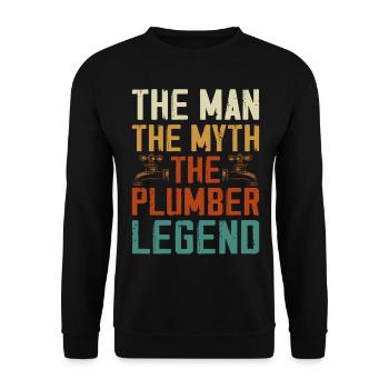 Plumbing Plumber Dad Vintage The - Unisex Sweatshirt - black - Front - Alina (178cm) & Michal (187cm)