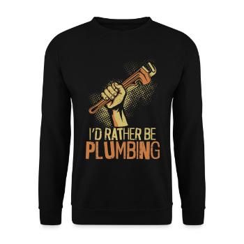 Plumbing Plumber Vintage I'd - Unisex Sweatshirt - black - Front - Alina (178cm) & Michal (187cm)