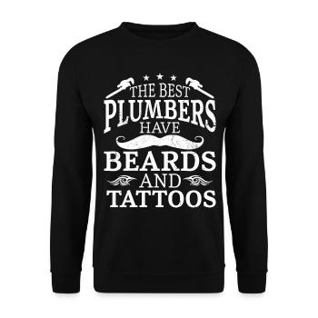 Plumbing Plumber Beard Tattoo - Unisex Pullover - Schwarz - Vorne - Alina (178cm) & Michal (187cm)