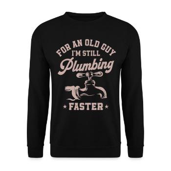 Plumbing Plumber Grandpa Retired - Unisex Sweatshirt - black - Front - Alina (178cm) & Michal (187cm)