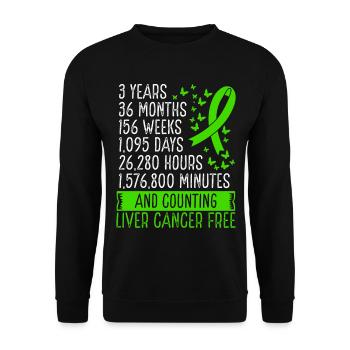 3 Years Liver Cancer Free Ribbon Movement - Unisex Pullover - Schwarz - Vorne - Alina (178cm) & Michal (187cm)