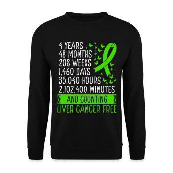 4 Years Liver Cancer Free Ribbon Movement - Unisex Pullover - Schwarz - Vorne - Alina (178cm) & Michal (187cm)