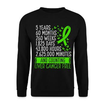 5 Years Liver Cancer Free Ribbon Movement - Unisex Pullover - Schwarz - Vorne - Alina (178cm) & Michal (187cm)
