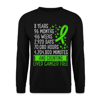 8 Years Liver Cancer Free Ribbon Movement - Unisex Pullover - Schwarz - Vorne - Alina (178cm) & Michal (187cm)