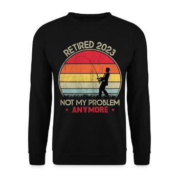 Rentner 2023 Fischen Pensionierung - Unisex Pullover - Schwarz - Vorne - Alina (178cm) & Michal (187cm)
