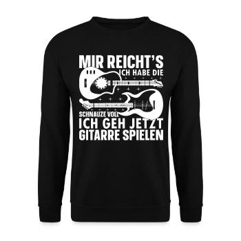 Gitarrenspieler - Mir Reicht's Ich Geh Jetzt Gitar - Unisex Pullover - Schwarz - Vorne - Alina (178cm) & Michal (187cm)