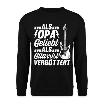 Als Opa Geliebt Als Gitarrist Vergöttert - Opa Gi - Unisex Pullover - Schwarz - Vorne - Alina (178cm) & Michal (187cm)