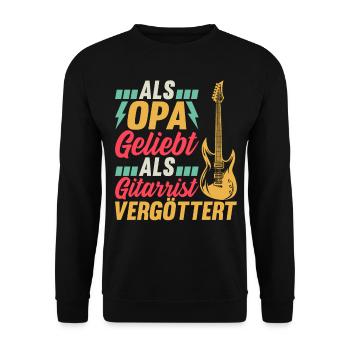 Als Opa Geliebt Als Gitarrist Vergöttert - Gitarr - Unisex Pullover - Schwarz - Vorne - Alina (178cm) & Michal (187cm)