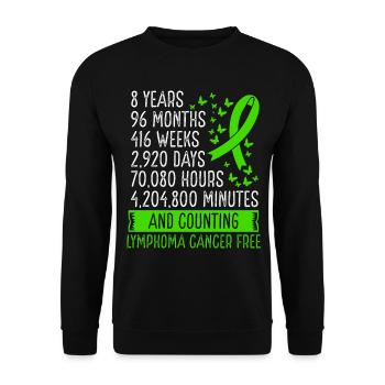 8 Years Lymphoma Cancer Free Ribbon Movement - Unisex Sweatshirt - black - Front - Alina (178cm) & Michal (187cm)