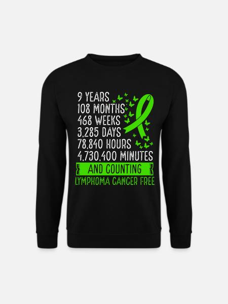 Mouvement du ruban sans cancer du lymphome depuis 9 ans - Sweat-shirt Unisexe - noir
