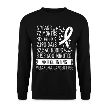 6 Years Melanoma Cancer Free Ribbon Movement - Unisex Sweatshirt - black - Front - Alina (178cm) & Michal (187cm)