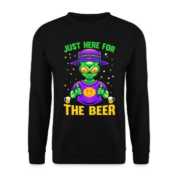 Just here for the Beer Alien - Unisex Pullover - Schwarz - Vorne - Alina (178cm) & Michal (187cm)