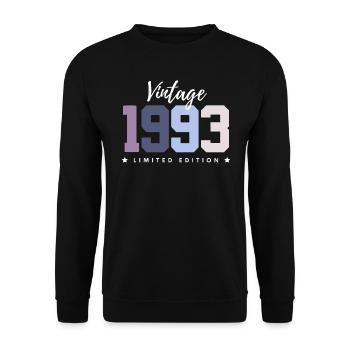 30 ans né en 1993 rétro 30e anniversaire - Sweat-shirt Unisexe - noir - Devant - Alina (178cm) & Michal (187cm)