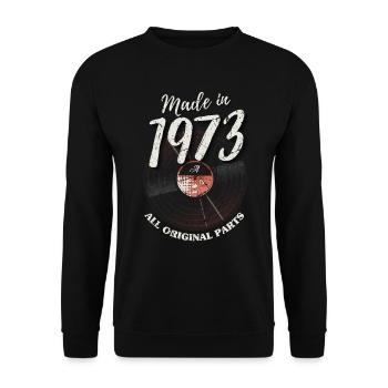 50 ans né en 1973 rétro 50e anniversaire - Sweat-shirt Unisexe - noir - Devant - Alina (178cm) & Michal (187cm)