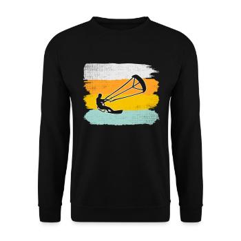 Kite Surfing Retro - Unisex Sweatshirt - black - Front - Alina (178cm) & Michal (187cm)