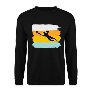Torwart Retro - Unisex Pullover - Schwarz - Vorne - Alina (178cm) & Michal (187cm)