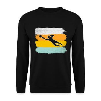 Torwart Retro - Unisex Pullover - Schwarz - Vorne - Alina (178cm) & Michal (187cm)