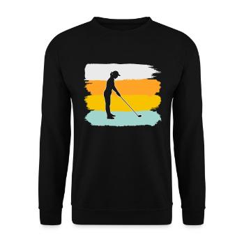 Golf Retro - Unisex Pullover - Schwarz - Vorne - Alina (178cm) & Michal (187cm)