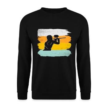 Paintball Rétro - Sweat-shirt Unisexe - noir - Devant - Alina (178cm) & Michal (187cm)