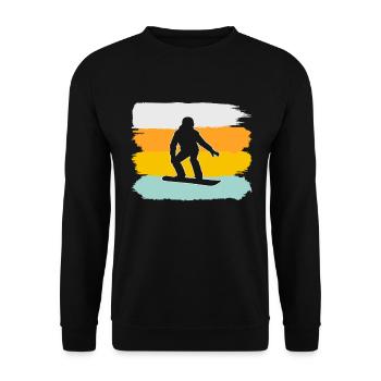 Snowboarden Retro - Unisex Pullover - Schwarz - Vorne - Alina (178cm) & Michal (187cm)