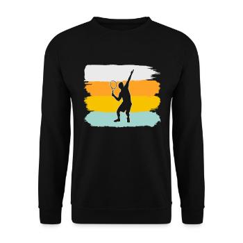 Tennis Rétro - Sweat-shirt Unisexe - noir - Devant - Alina (178cm) & Michal (187cm)