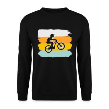 Mountain Bike Retro - Unisex Sweatshirt - black - Front - Alina (178cm) & Michal (187cm)