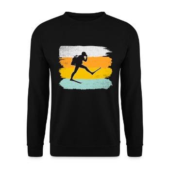 Tauchen Retro - Unisex Pullover - Schwarz - Vorne - Alina (178cm) & Michal (187cm)