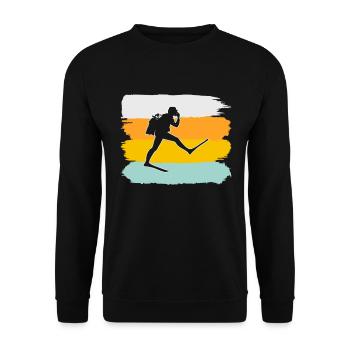 Tauchen Retro - Unisex Pullover - Schwarz - Vorne - Alina (178cm) & Michal (187cm)