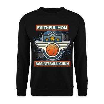 Basketball Mom, lustiger Spruch, Basketball-Mama - Unisex Pullover - Schwarz - Vorne - Alina (178cm) & Michal (187cm)