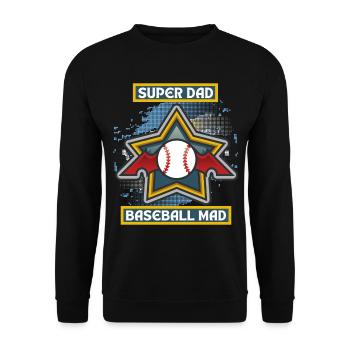 Baseball Dad, lustiger Spruch, Baseball-Logo - Unisex Pullover - Schwarz - Vorne - Alina (178cm) & Michal (187cm)