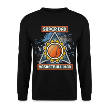 Basketball Dad, lustiger Spruch, Basketball-Papa - Unisex Pullover - Schwarz - Vorne - Alina (178cm) & Michal (187cm)