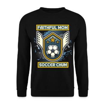 Soccer Mom, lustiger Spruch, Fußball-Mama - Unisex Pullover - Schwarz - Vorne - Alina (178cm) & Michal (187cm)