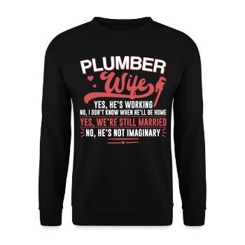Plumbing Plumber Wife Plumber Wife - Unisex Pullover - Schwarz - Vorne - Alina (178cm) & Michal (187cm)