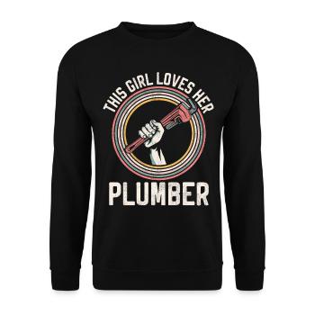Plomberie plombier Petite amie Femme - Sweat-shirt Unisexe - noir - Devant - Alina (178cm) & Michal (187cm)