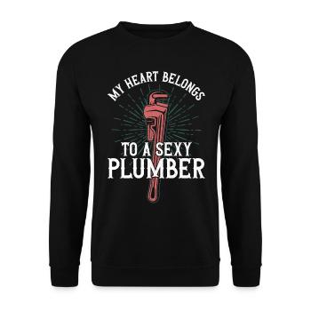 Plumbing Plumber Girlfriend Wife - Unisex Pullover - Schwarz - Vorne - Alina (178cm) & Michal (187cm)