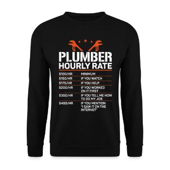 Plombier Plombier Plombier Vintage Plombier - Sweat-shirt Unisexe - noir - Devant - Alina (178cm) & Michal (187cm)
