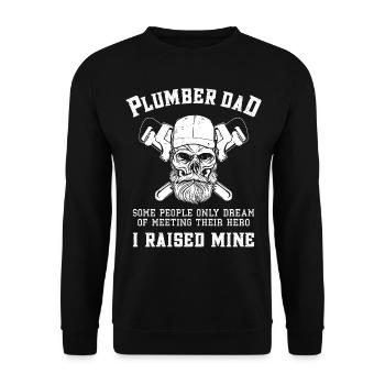 Plumbing Plumber Dad Vintage - Unisex Sweatshirt - black - Front - Alina (178cm) & Michal (187cm)